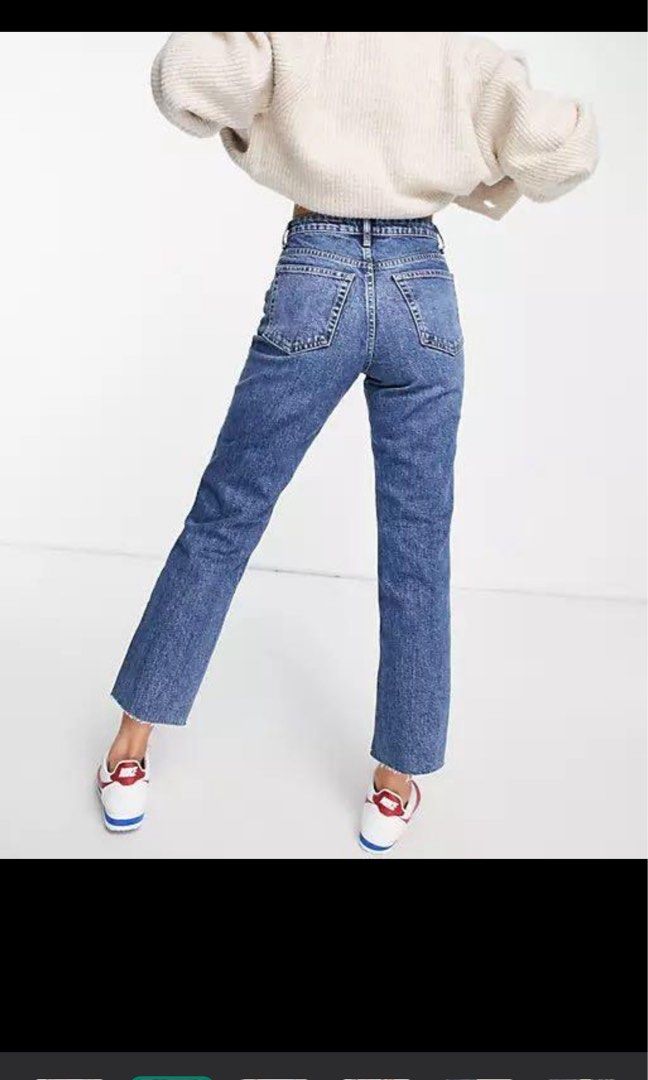 Mid blue straight deals leg jeans topshop