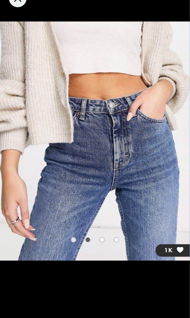 Topshop straight sales crop jeans