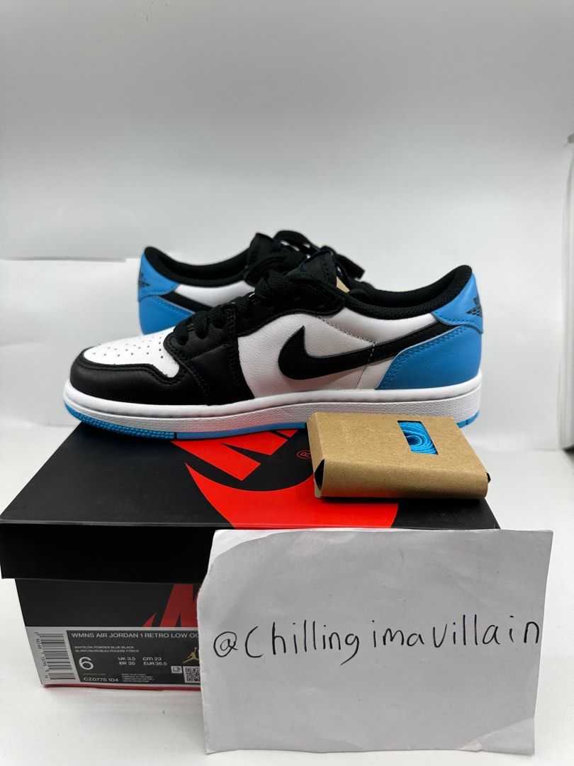 US 6w 4.5m Nike Air Jordan 1 Low Cut Top University Powder Dark