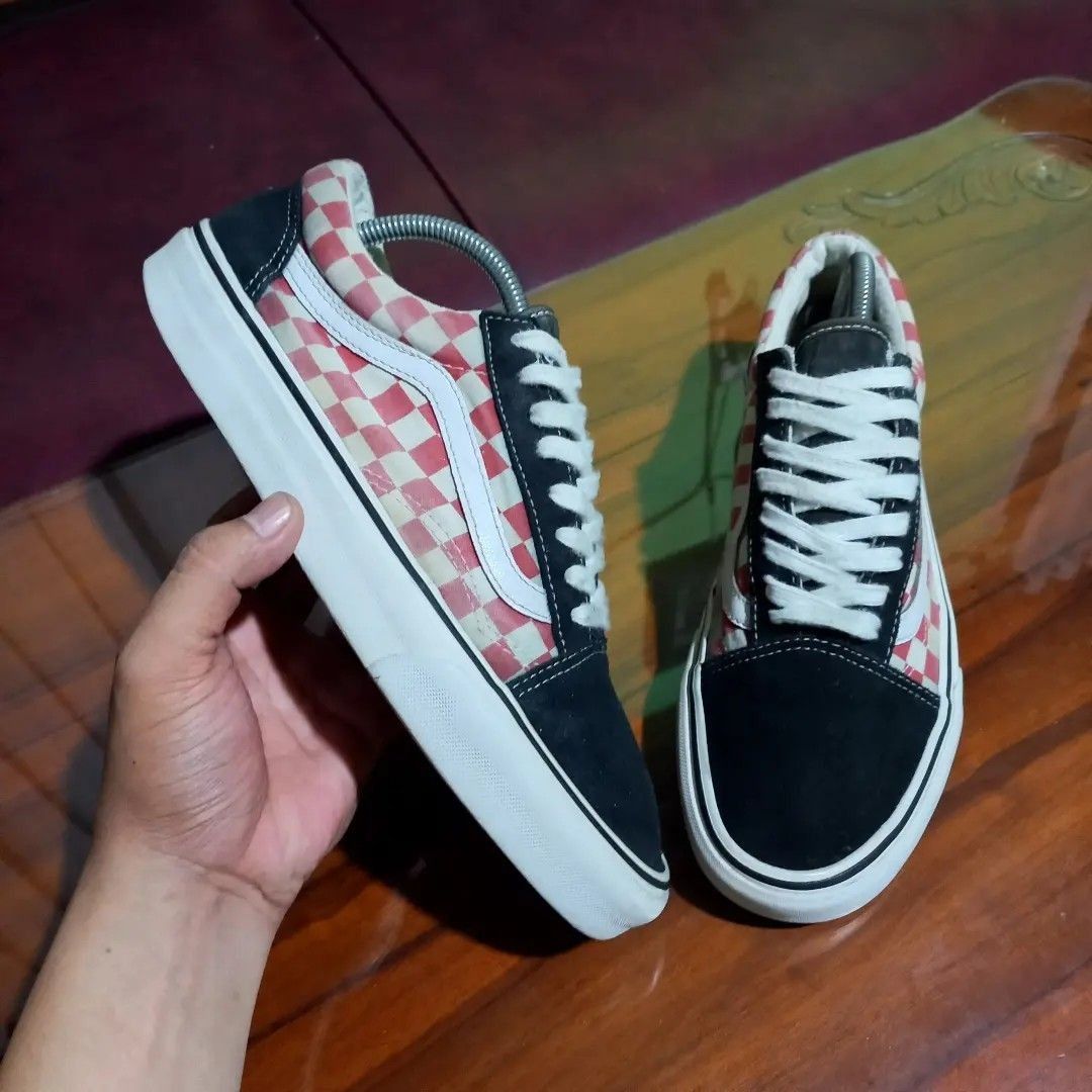 VANS OLD SKOOL PINK CHECKERBOARD SEPATU VANS 3 KAKIKECE