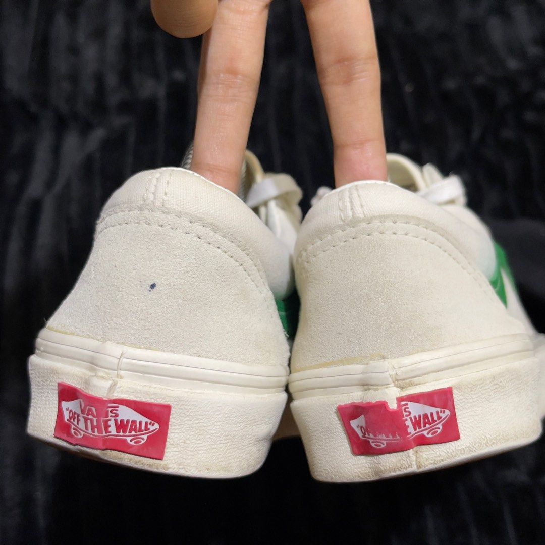 Vans old skool true white kelly green discount