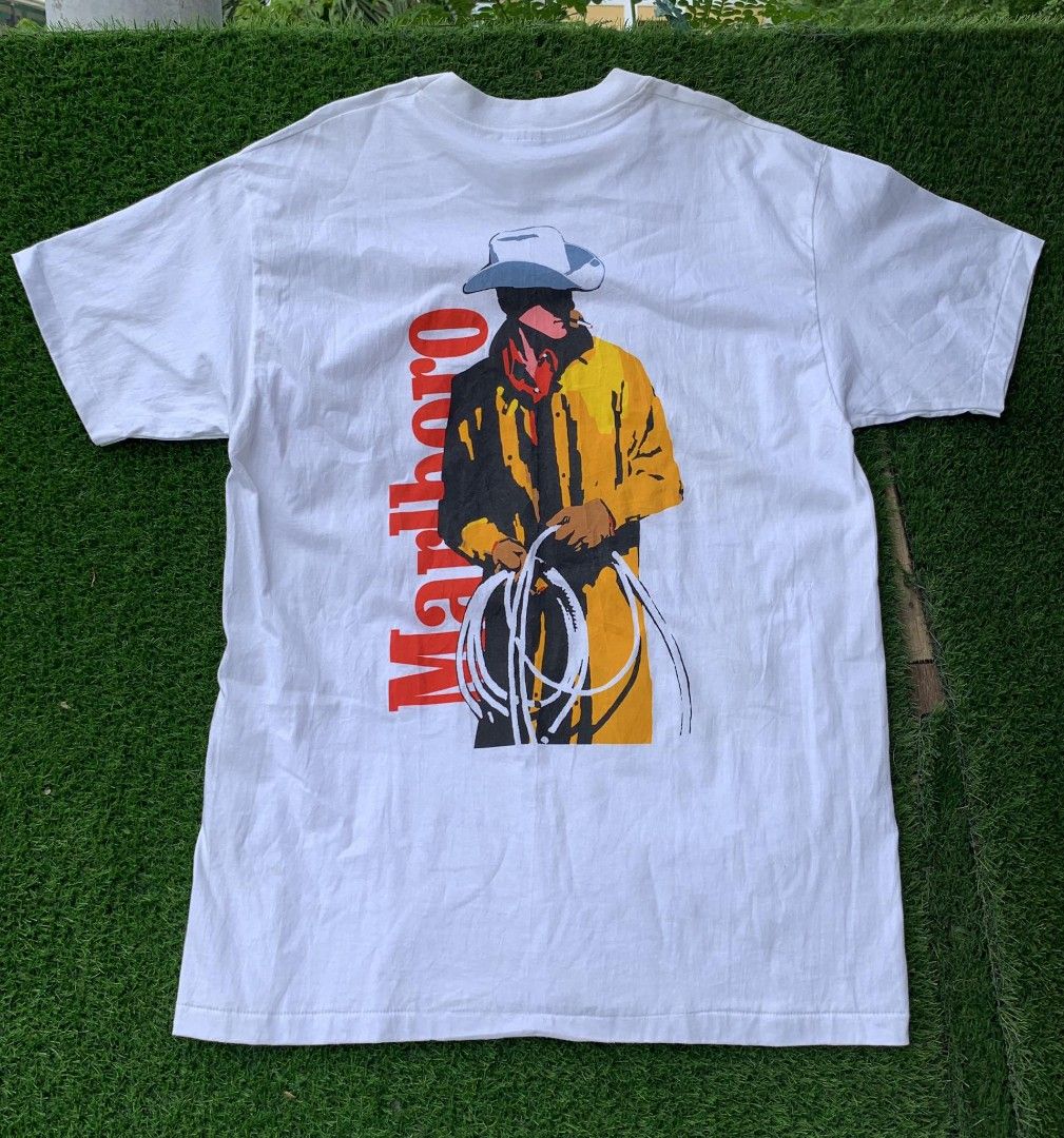 T-shirt Vintage Années 90 Marlboro - Bleu - Taille XL - Neuf Sans étiquettes - Homme