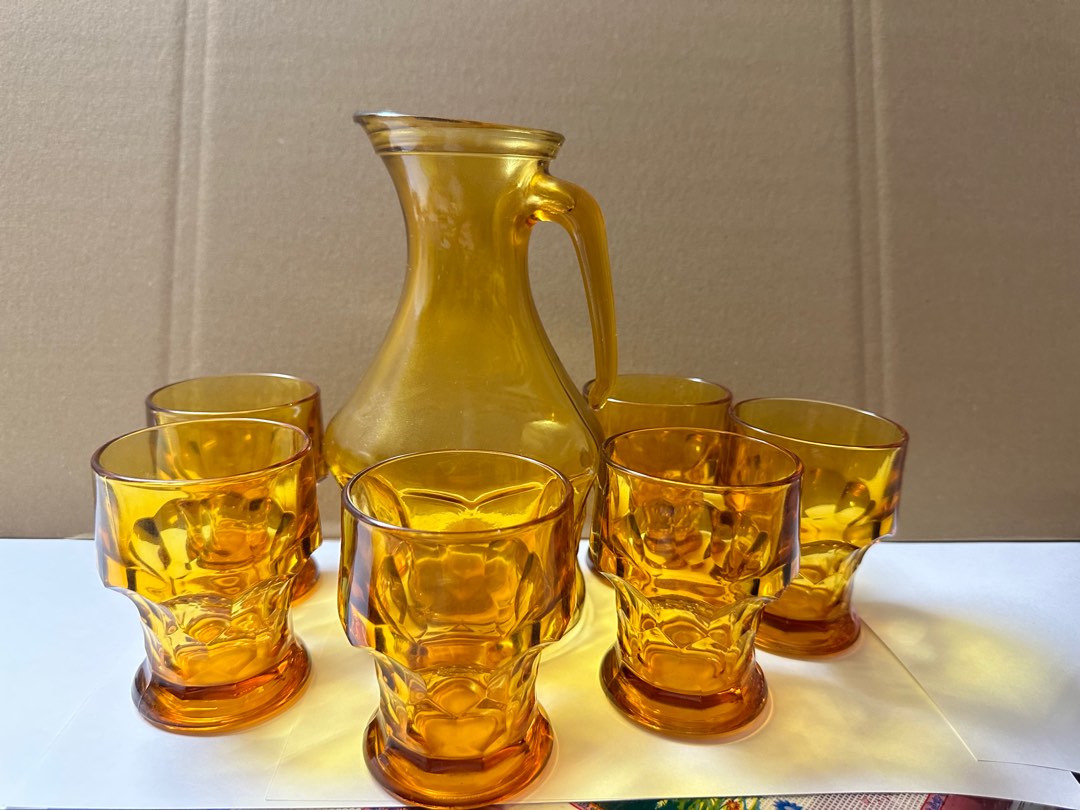 Vintage Glass Set, Furniture & Home Living, Kitchenware & Tableware