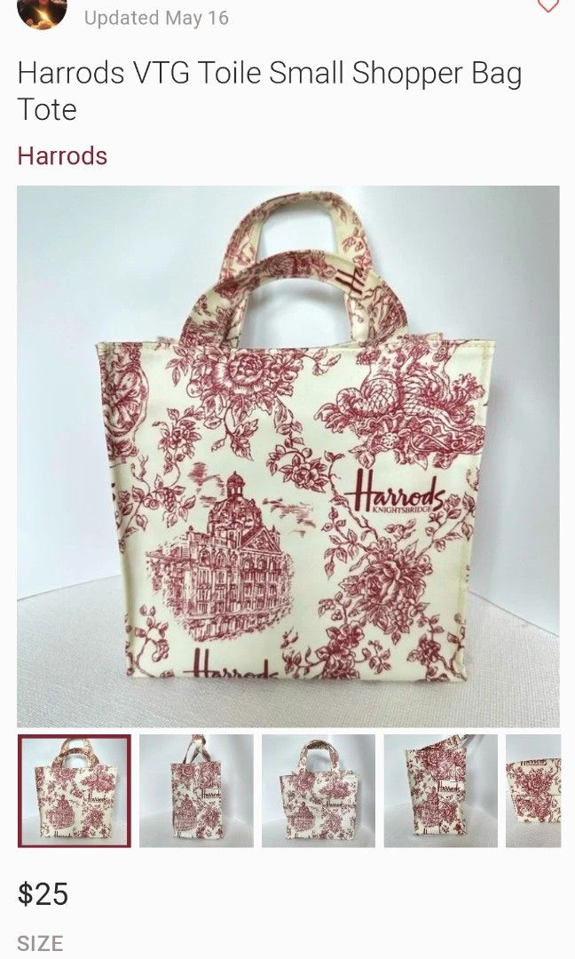 Vintage Harrods Knightsbridge tote bag, Women's Fashion, Bags & Wallets, Tote Bags on Carousell