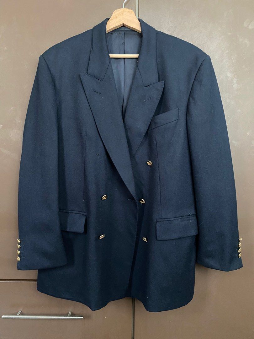 Burberry men's navy blazer top