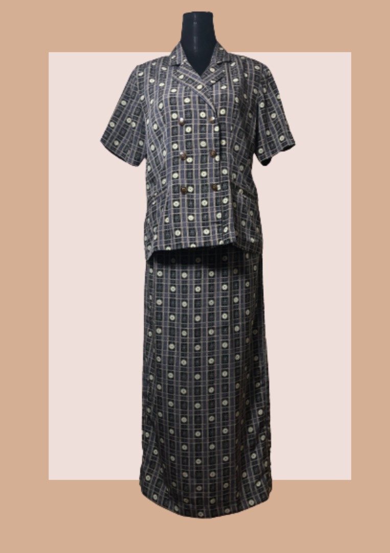 Two Piece Polo Skirt Set With Stripes