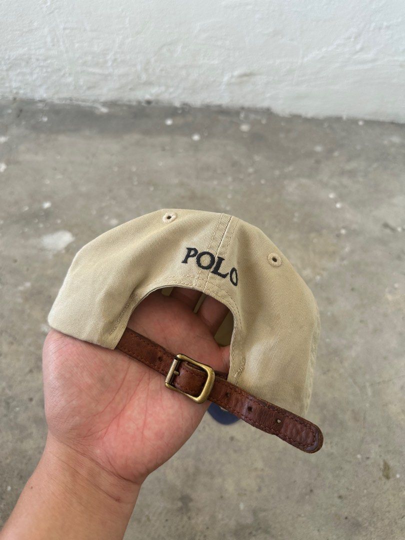 Vintage polo hat leather hot sale strap