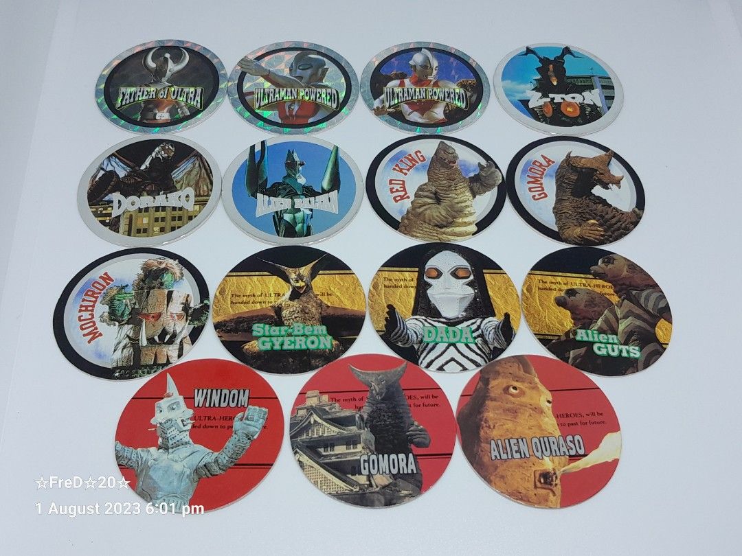 Vintage Ultraman Pogs (15pcs) on Carousell