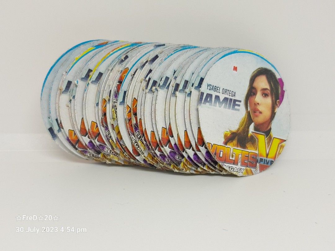 Voltes V (Jamie) Local Pogs (30pcs) (Category: Raw Singles) located in San Pablo. Submitted by fredambion (Listing ID 1250891703, Image 2). Description: *Please Take Time To Read Descriptions & Check The Photos *What You See Is What You Get *Voltes V Local Pogs *All For Only 50 / 30pcs *No Doubles *Jamie Back Prints *Good For Collection *Like New To Well Used Condition *Manage Your Expectation *Payment via Gcash or Palawan Express *Shipping via J