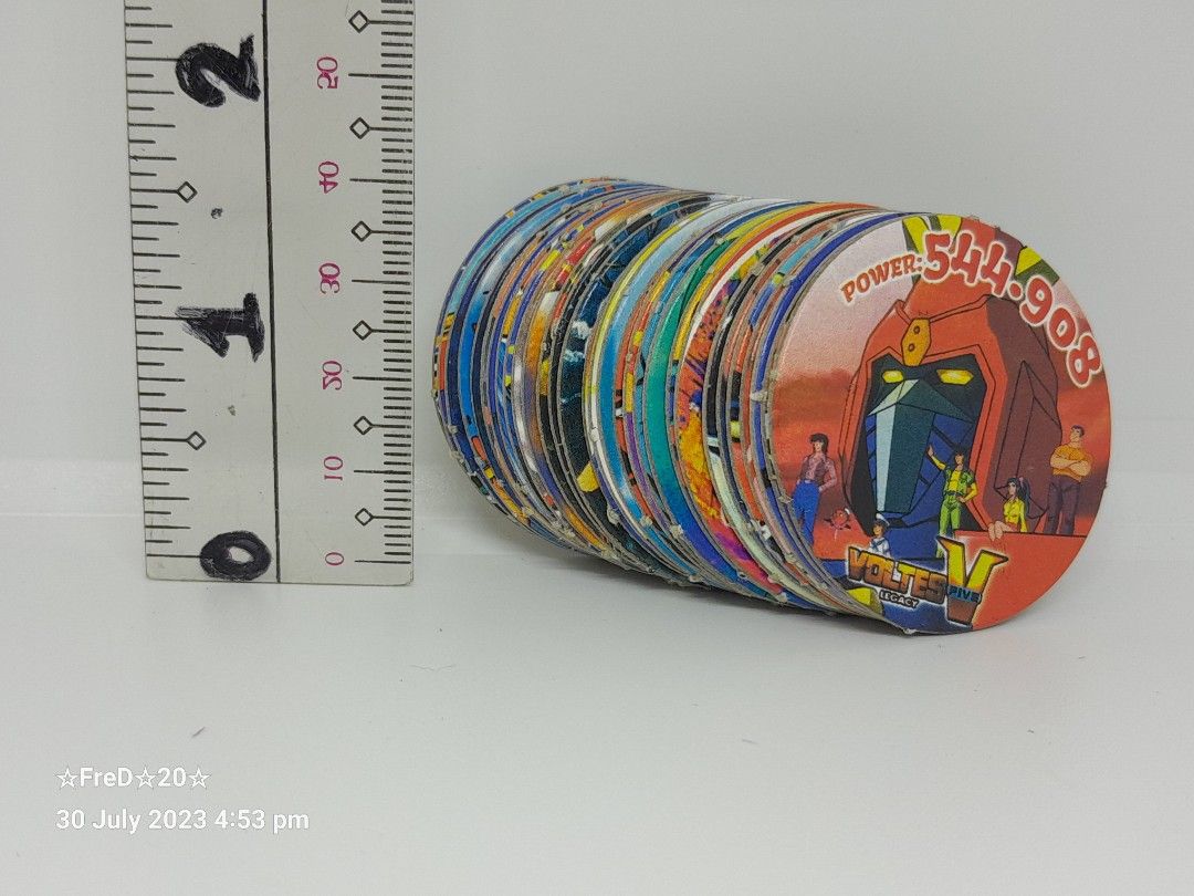 Voltes V (Jamie) Local Pogs (30pcs) (Category: Raw Singles) located in San Pablo. Submitted by fredambion (Listing ID 1250891703, Image 1). Description: *Please Take Time To Read Descriptions & Check The Photos *What You See Is What You Get *Voltes V Local Pogs *All For Only 50 / 30pcs *No Doubles *Jamie Back Prints *Good For Collection *Like New To Well Used Condition *Manage Your Expectation *Payment via Gcash or Palawan Express *Shipping via J