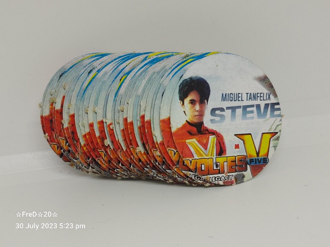 Voltes V (Steve) Local Pogs (30pcs) (Category: Raw Singles) located in San Pablo. Submitted by fredambion (Listing ID 1250892095, Image 2). Description: *Please Take Time To Read Descriptions & Check The Photos *What You See Is What You Get *Voltes V Local Pogs *All For Only 50 / 30pcs *No Doubles *Steve Back Prints *Good For Collection *Like New To Well Used Condition *Manage Your Expectation *Payment via Gcash or Palawan Express *Shipping via J