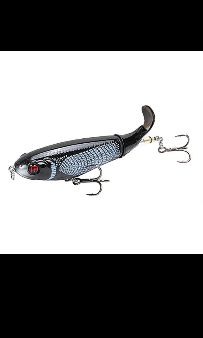 Whopper Popper Topwater Fishing Lure Artificial Hard Bait 3D Eyes Plopper  With Soft, Sports Equipment, Fishing on Carousell