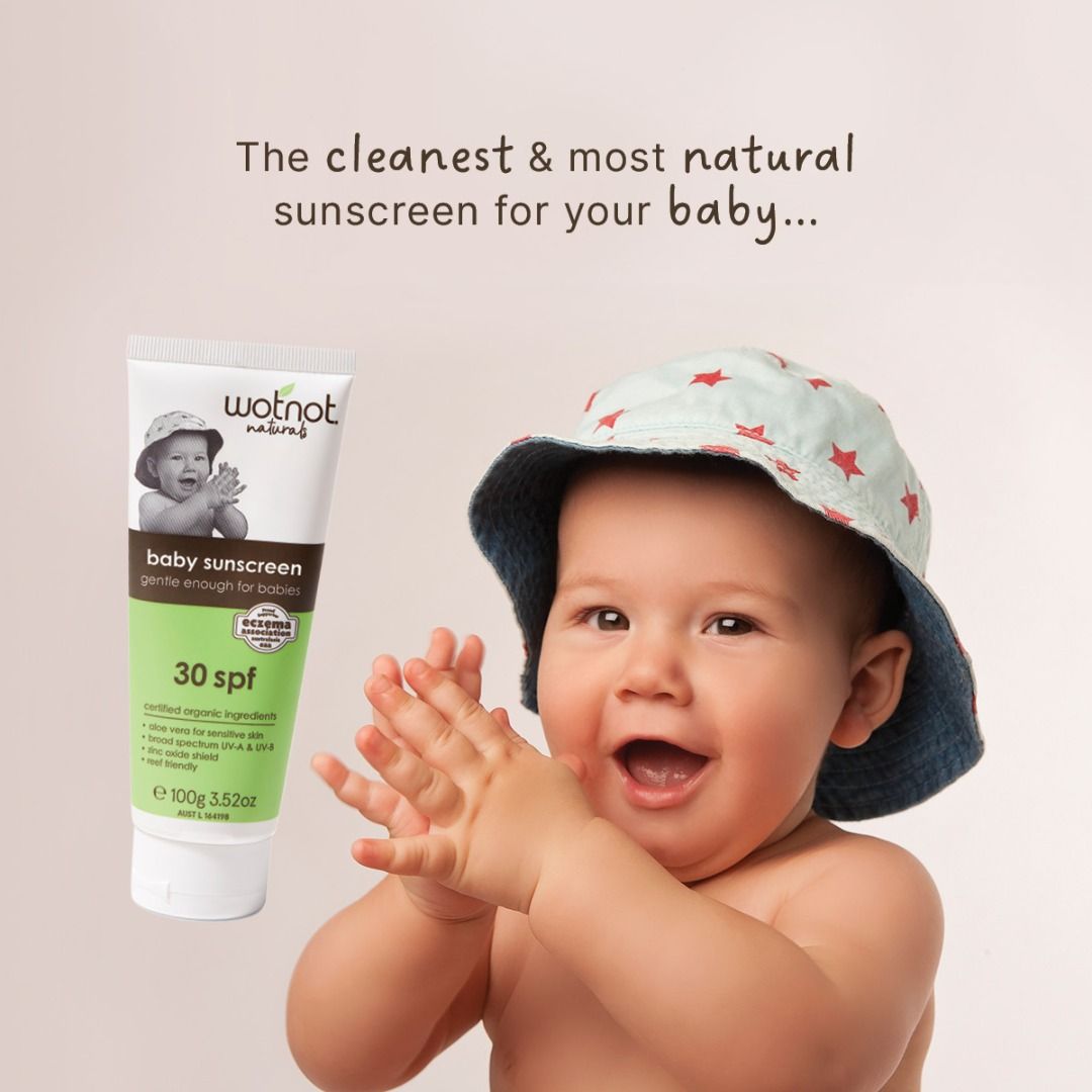 Wotnot Australia Award Wnning Natural Baby Family Sunscreen Sunblock SPF30 100g Eczema Sensitive Skin