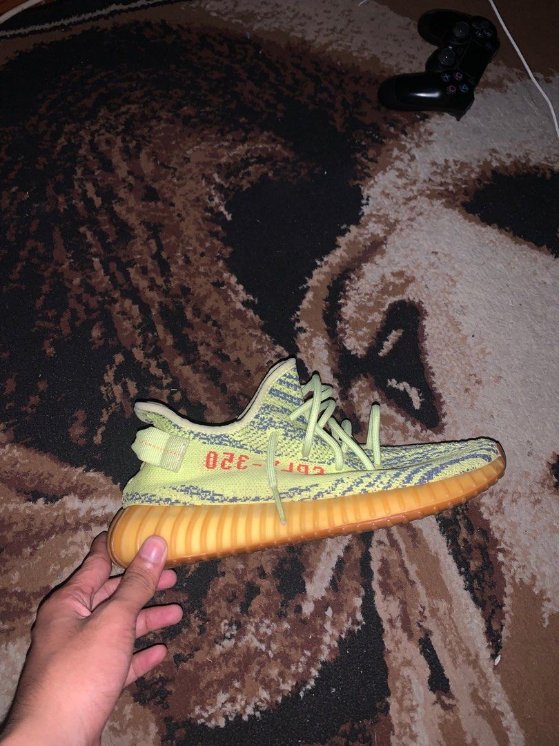 Yeezy frozen yellow transpose on foot