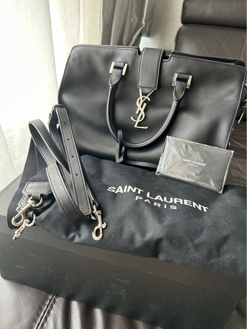Used AB/Slightly used] YVES SAINT LAURENT Yves Saint Laurent Vintage Y Line  Embossed Push Lock Women's Shoulder Bag Black 20422892