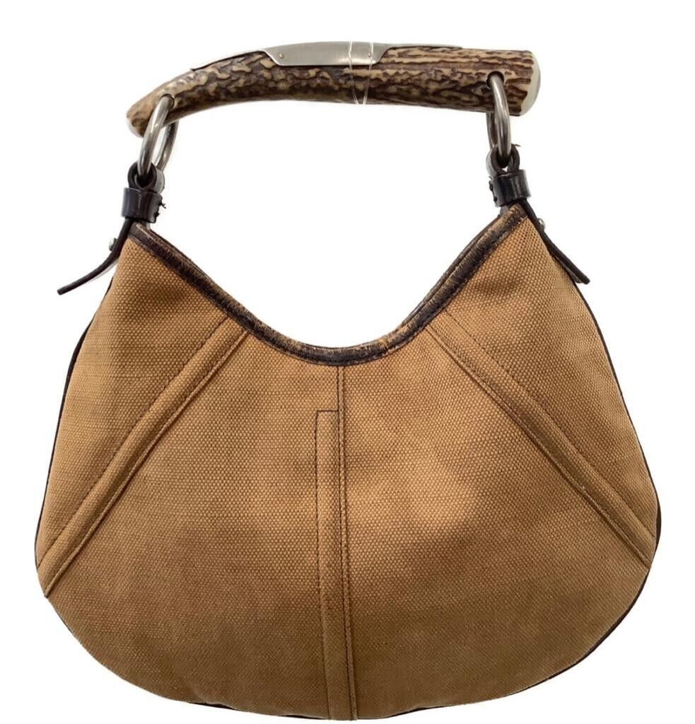 Yves Saint Laurent, Bags, Ysl Brown Mombasa Canvas Shoulder Bag