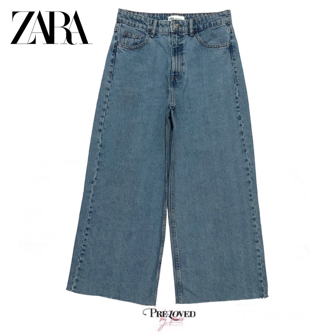 Zara High Waist Culotte Jeans HIGH-WAIST CULOTTE TROUSERS Camel