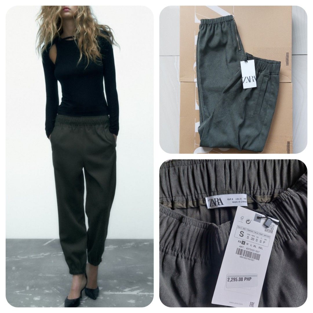 Zara jogging trouser with zips pants, Women's Fashion, Bottoms, Other  Bottoms on Carousell