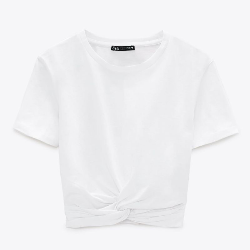 Zara knotted Crop on Carousell