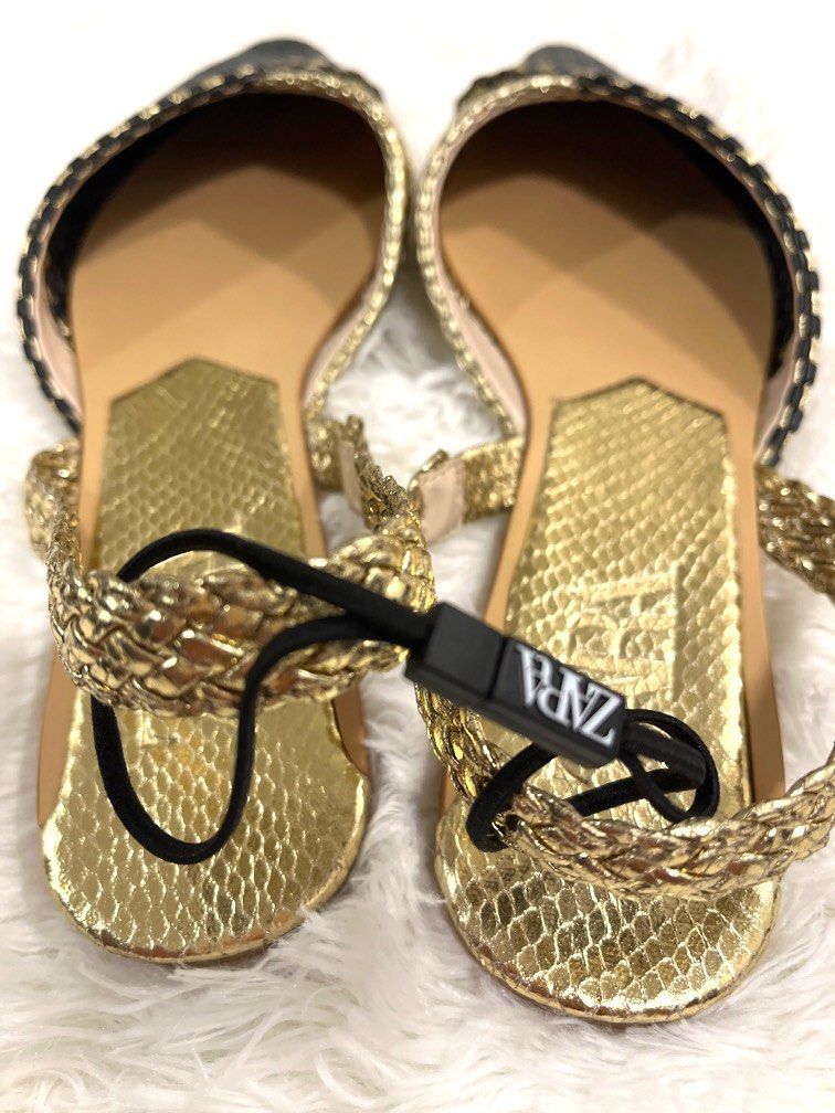 Zara gold sandals sale