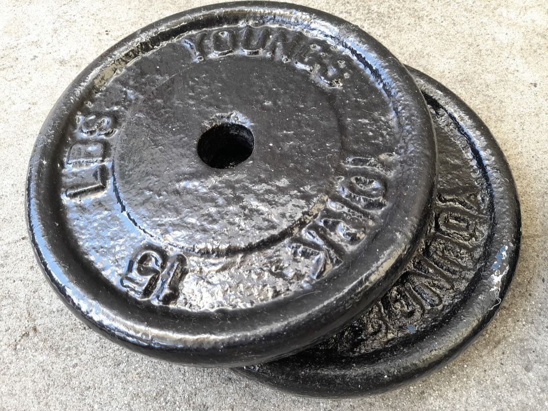 14 Piece All Black Youngs York Weights / Plates (10 lbs., 5 lbs., 2.5