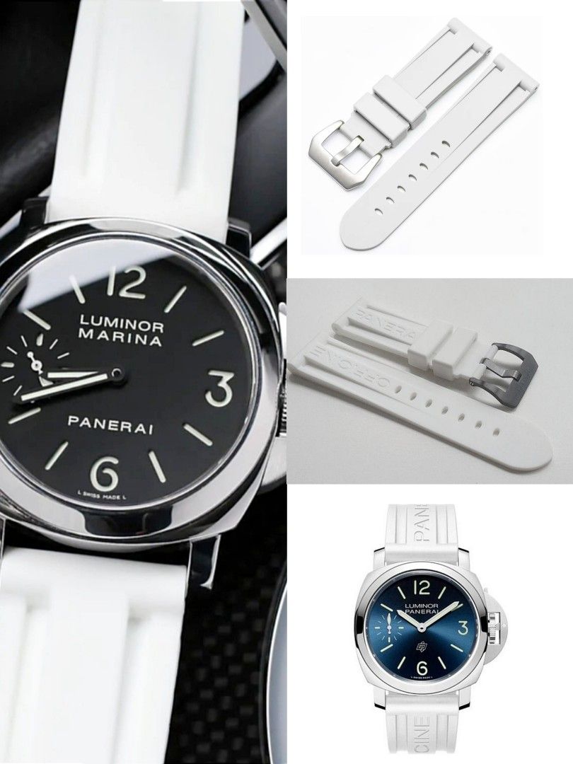 Panerai white rubber strap sales