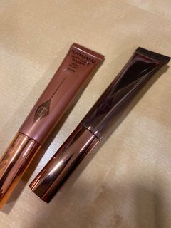 [2pc Bundle] Authentic Charlotte Tilbury Beauty Light Wand Glowgasm Blush and Hollywood Contour Wand Medium - Deep (NO DIRECT CONTACT TO FACE - squeezed on the hand)  (TRIED ONCE ONLY)