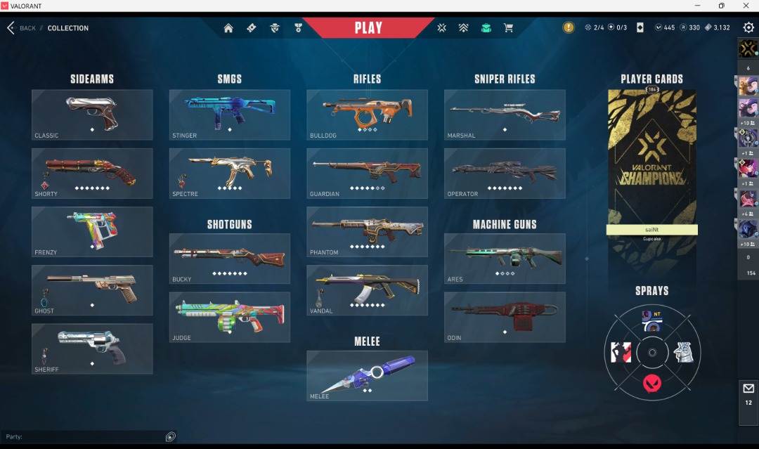6 Knives 12 VP Skins Cheap Valorant Account, Video Gaming, Gaming