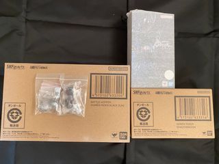 全新未開封 日版 幪面超人 shf Black Sun Shadow Moon及 Battle Hopper 電單車 連改造屋着燈頭