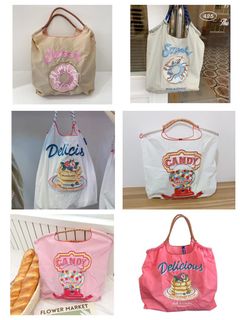 日本🇯🇵爆紅人氣 Ball&Chain Shopping Bag立體刺繡圖案購物袋64217834213123110