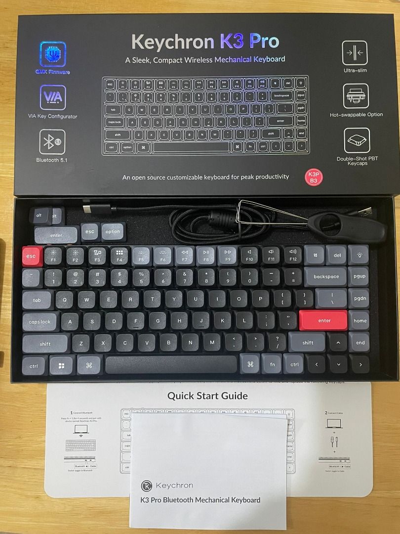 あすつく】 Keychron LED/茶軸/US配列 Pro/White K3 PC周辺機器 - www