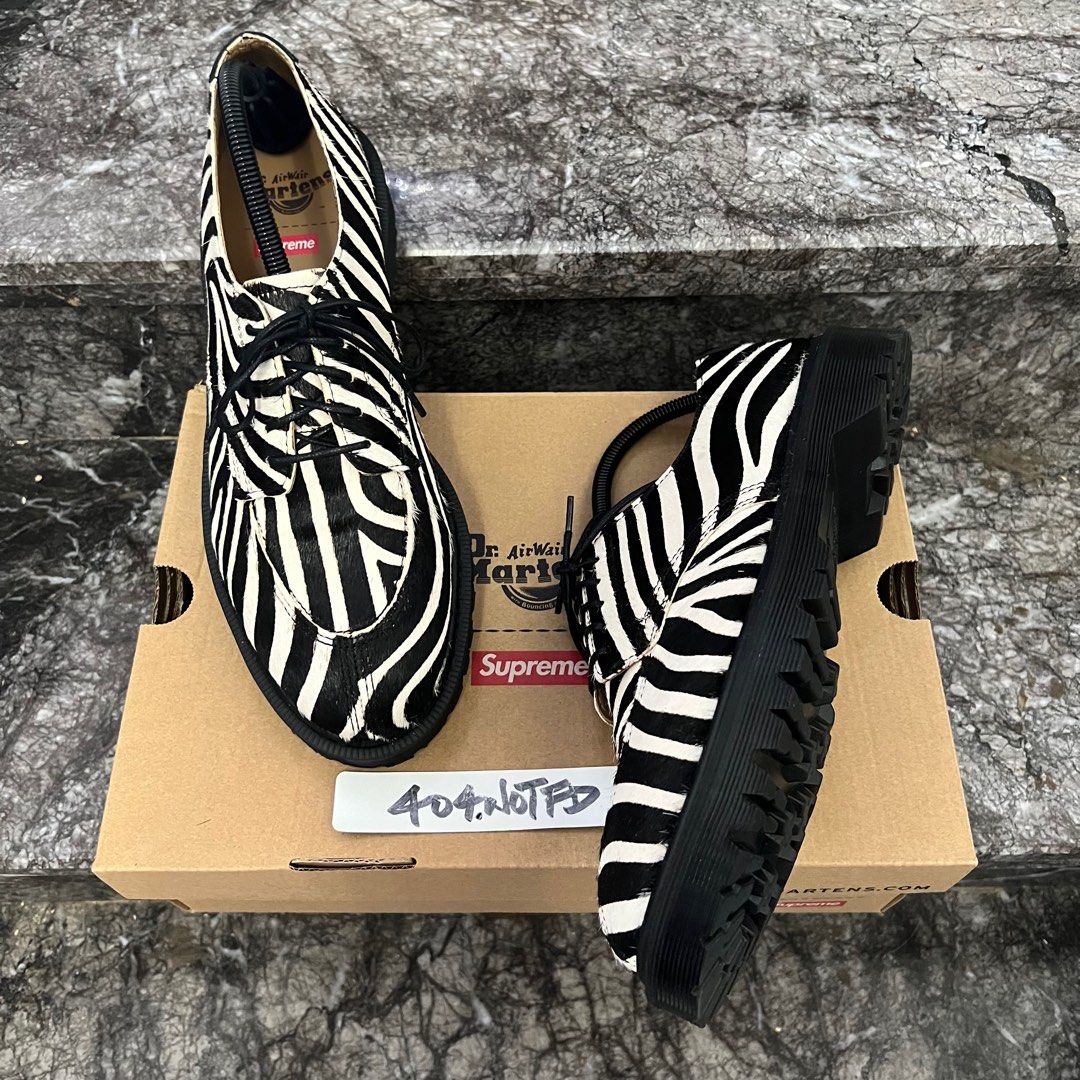 極新罕品Supreme x Dr.Martens 2046 Split Toe 5 Eye Zebra UK8, 男裝