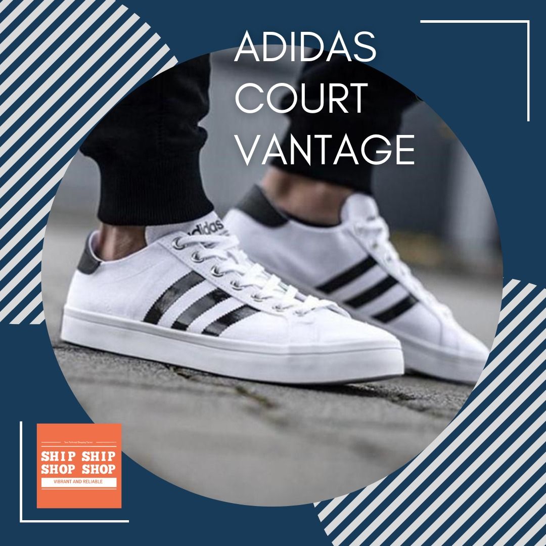 Adidas court vantage white new arrivals mens