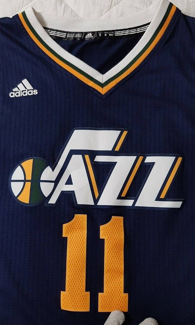 近新正品Adidas NBA JAZZ猶他爵士隊EXUM埃克薩姆號11號球衣美版M/亞版L