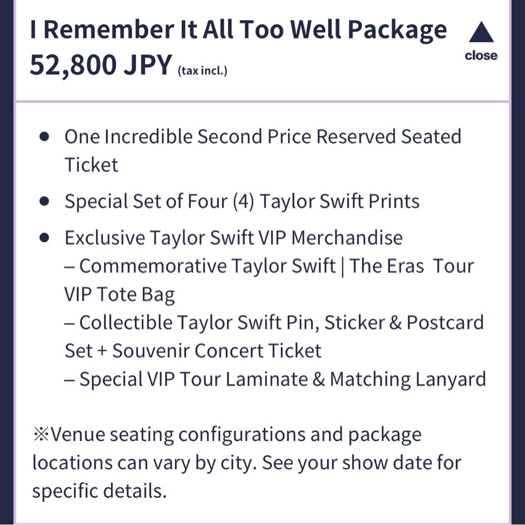 I Remember It All Too Well Package - The Eras Tour, Hobbies & Toys,  Memorabilia & Collectibles, Fan Merchandise on Carousell