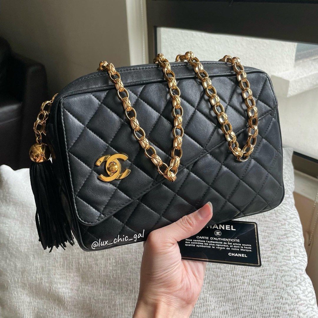 AUTHENTIC CHANEL Small 9” Camera Tassel Charm Flap Bag Bijoux Chain 24k Gold  Hardware ❤️, Luxury, Bags & Wallets on Carousell
