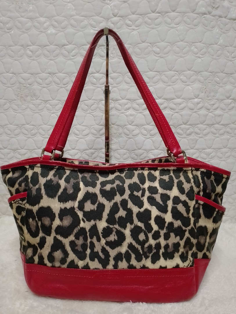 Authentic coach leopard tote bags, Women's Fashion, Bags & Wallets ...