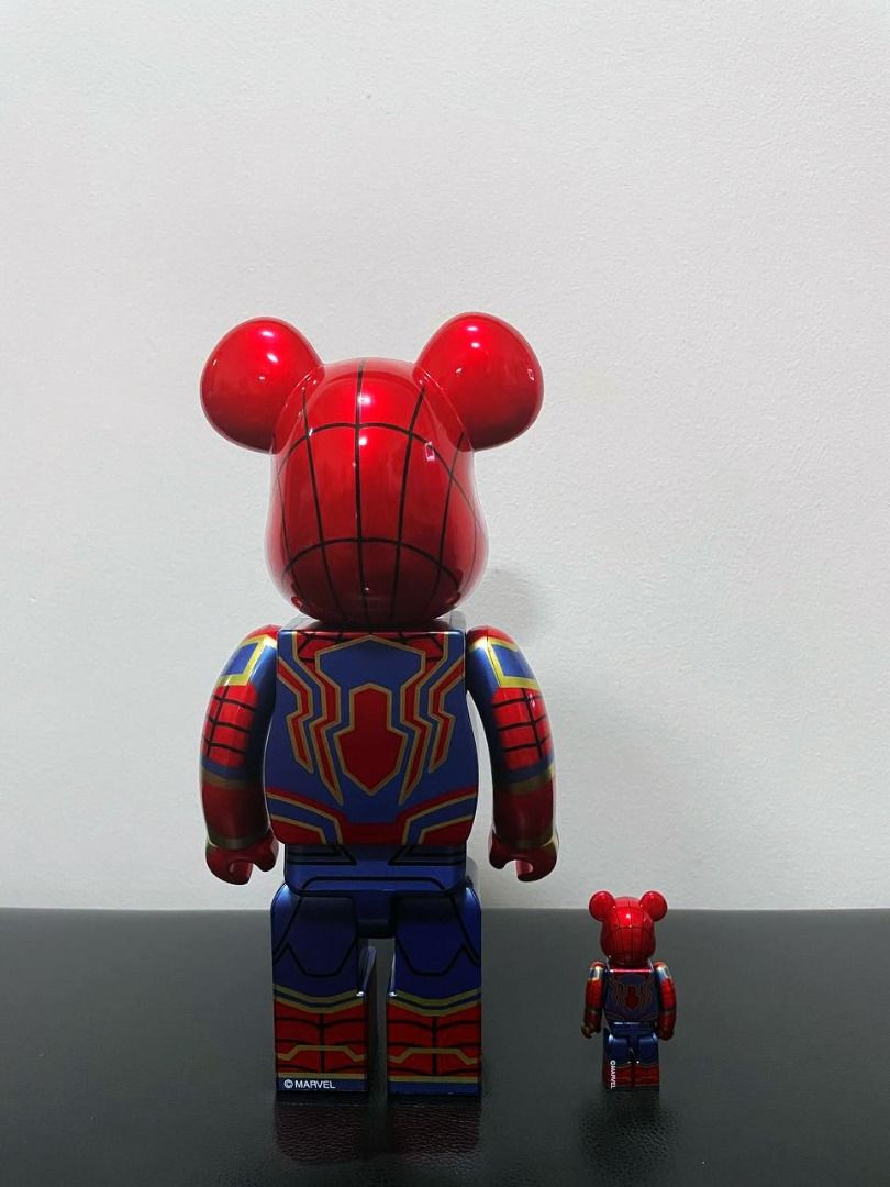 Bearbrick [In Stock] Be@rbrick x Iron Spider-Man Avengers End Game 400% +  100%