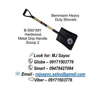 Bernmann Heavy Duty Shovels B-S501MY (Hardwood, Metal Grip Handle Scoop 2)