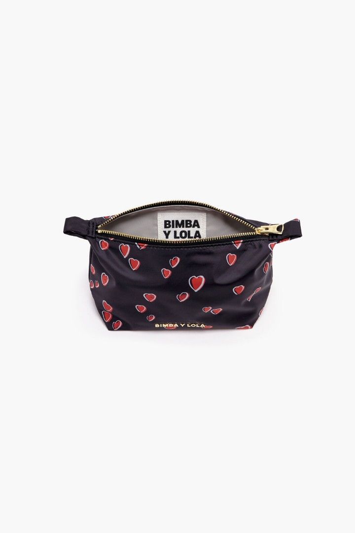 Bimba Y Lola Small Logo-plaque Marke-up Bag in Black