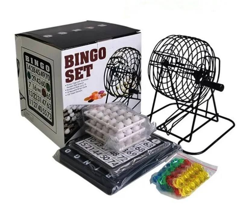 Bingo Game Set - 8-Inch Metal Cage with Plastic Masterboard, 75 Multi ...