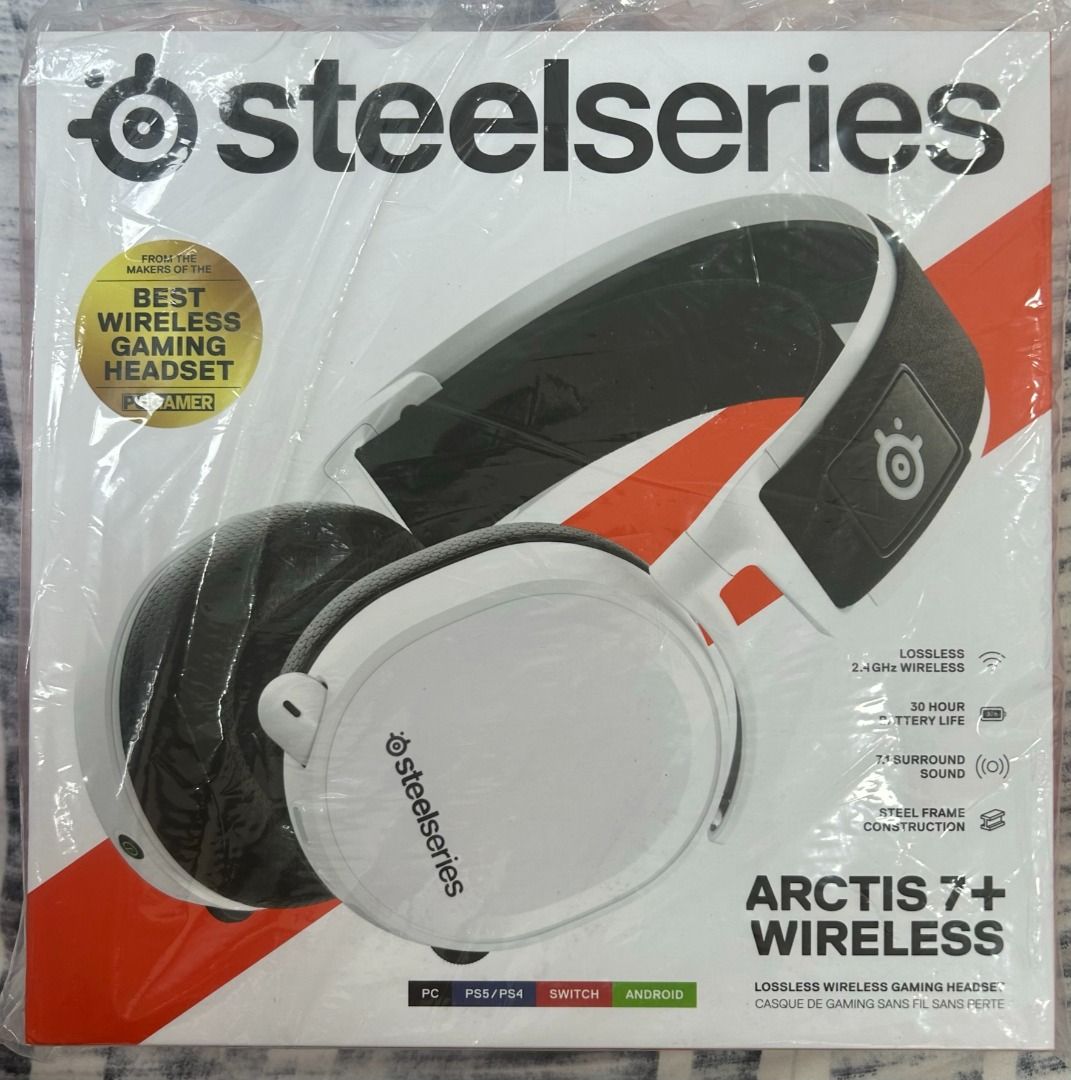 SteelSeries Arctis 7+ Plus Wireless Over-Ear Gaming Headset - Black -NO  DONGLE