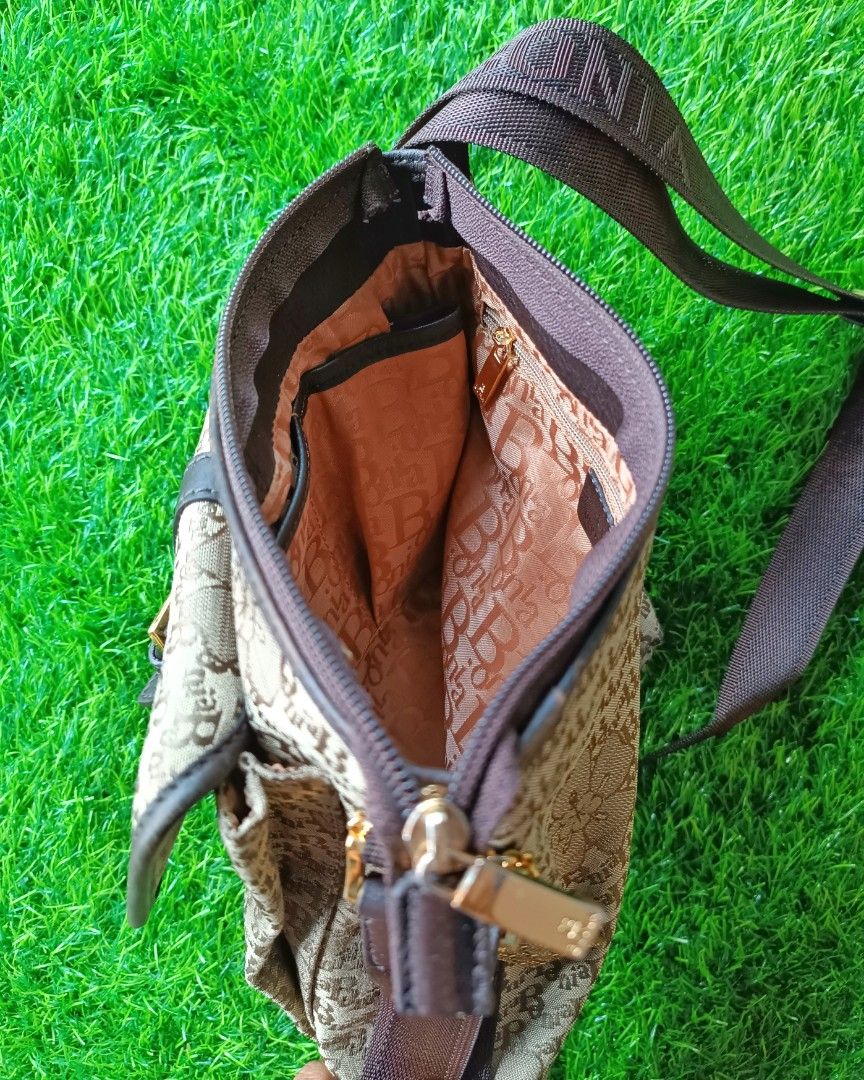 BONIA SIGNATURE ORIGINAL AUTHENTIC FULLPRINT SLING BAG Luxury