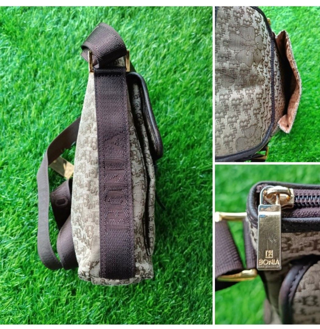 BONIA SIGNATURE ORIGINAL AUTHENTIC FULLPRINT SLING BAG Luxury