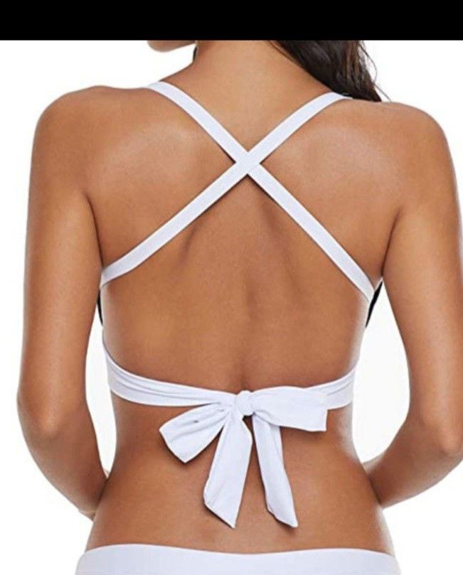 Women's White Halter Neck Bikini Top