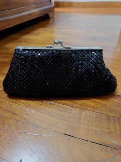 La Regale Black Mesh Evening Sparkly Handbag/Clutch - $32