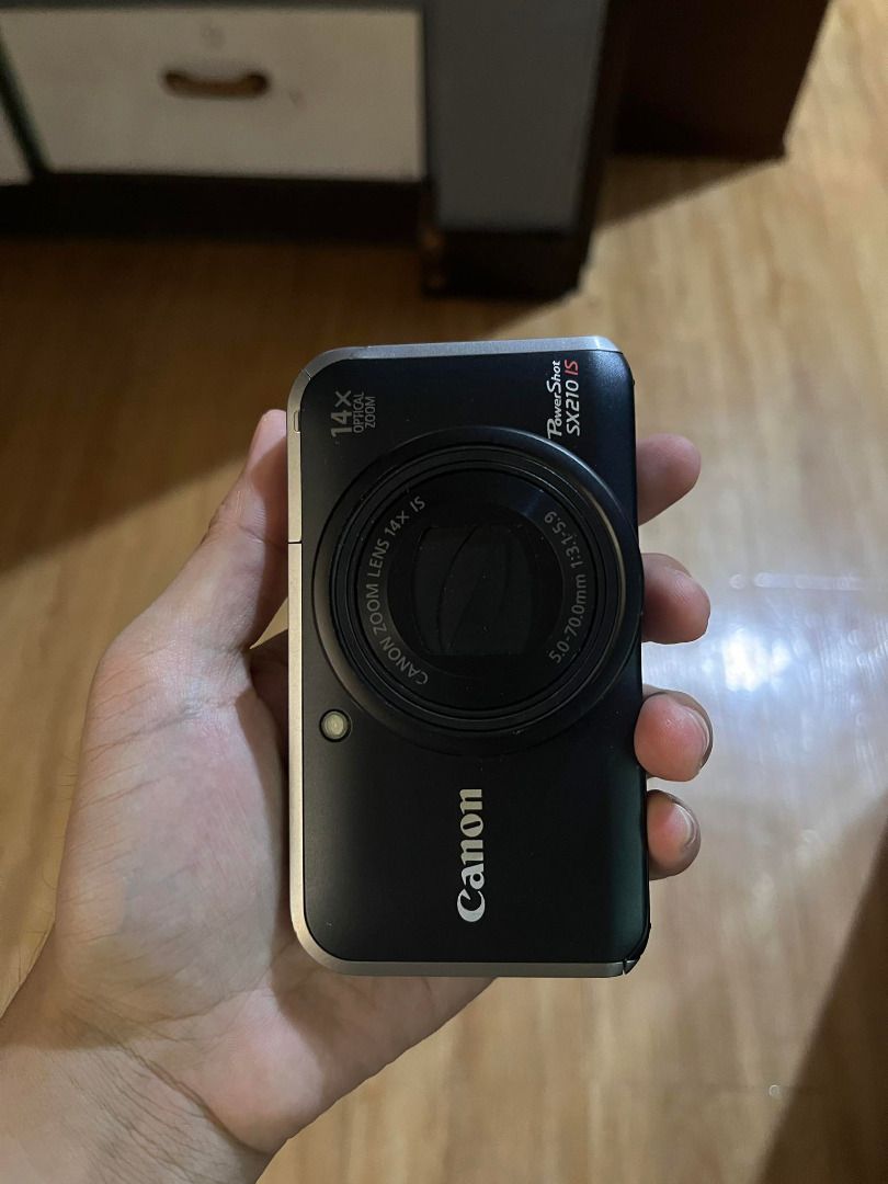 Canon Powershot Sx210Is 14.1 Mp Digital Camera With 14X Wide Angle Optical  Image Stabilized Zoom And 3.0-Inch Lcd - Black, Photography, Cameras On  Carousell