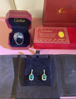 Cartier emerald dangling earrings SALE