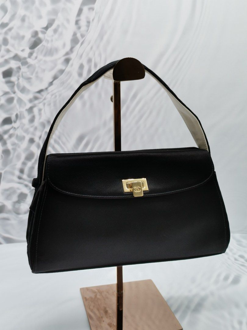 Black satin shoulder 2025 bag