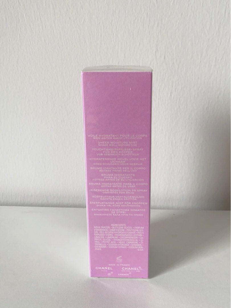CHANEL CHANCE EAU TENDRE SHEER MOISTURE MIST Beauty Personal